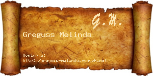 Greguss Melinda névjegykártya