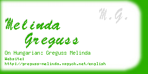 melinda greguss business card